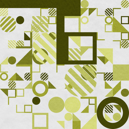 abstract geometric figures, bauhaus background on paper textureの写真素材