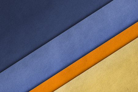 abstract blue and yellow vintage background on old retro paper textureの写真素材