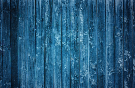 old wooden wall, blue backgroundの写真素材