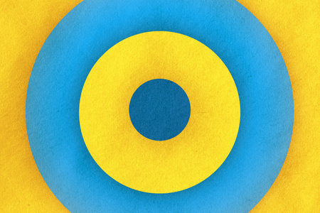 abstract vintage background with circles on old retro paper textureの写真素材