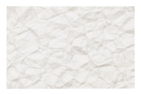 old blank crumpled paper with copyspace isolated on white backgroundの写真素材