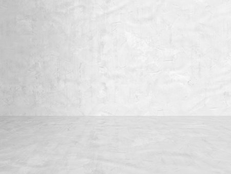 empty room with concrete wall, white backgroundの写真素材