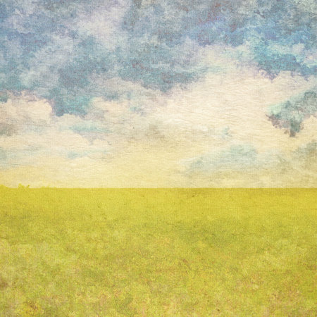 retro watercolor background, in the fieldsの写真素材