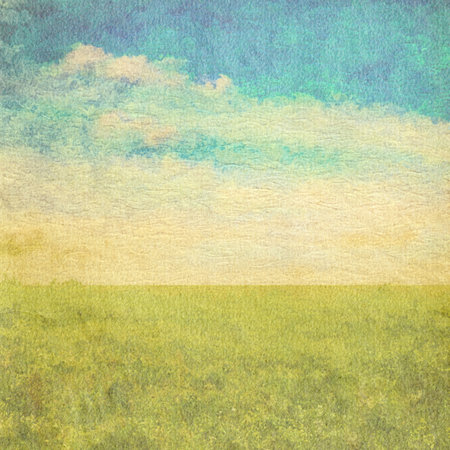 retro watercolor background, in the fieldsの写真素材
