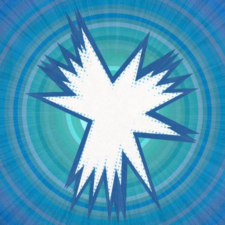 blue retro comics background on old paper textureの写真素材