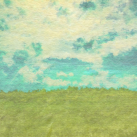 retro watercolor background, in the fieldsの写真素材