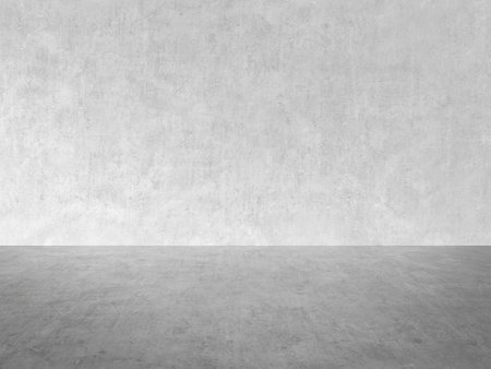empty room with concrete wall, white backgroundの写真素材