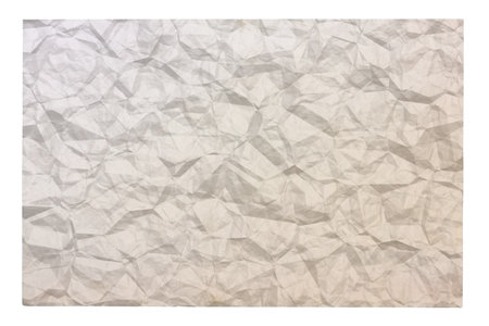 old blank crumpled paper with copyspace isolated on white backgroundの写真素材
