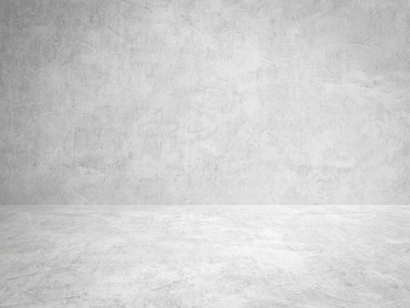 empty room with concrete wall, white backgroundの写真素材