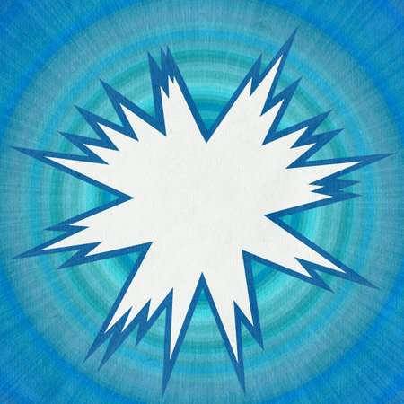 blue retro comics background on old paper textureの写真素材