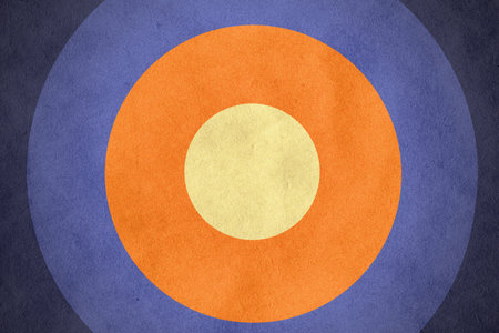 abstract vintage background with circles on old retro paper textureの写真素材