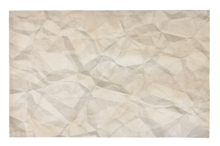 old blank crumpled paper with copyspace isolated on white backgroundの写真素材