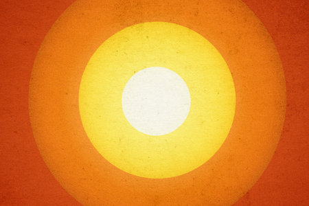 abstract vintage background with circles on old retro paper textureの写真素材