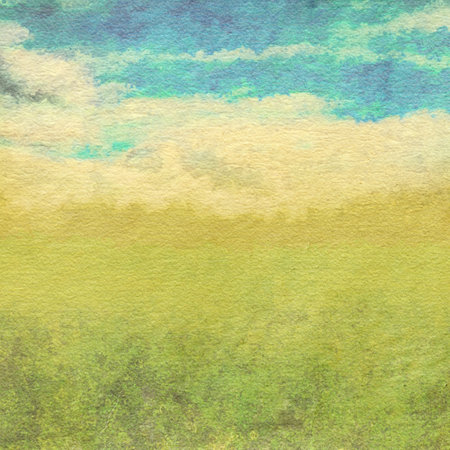 retro watercolor background, in the fieldsの写真素材