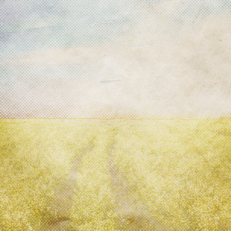 old fields, retro background on paper textureの写真素材