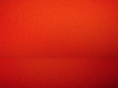 red plaster wall, old grunge room, interior backgroundの写真素材