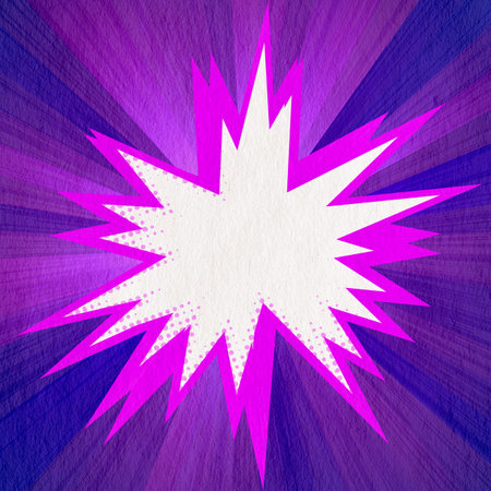 violet retro comics background on old paper textureの写真素材