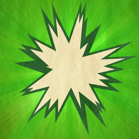 green retro comics background on old paper textureの写真素材
