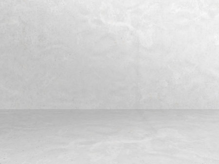 empty room with concrete wall, white backgroundの写真素材