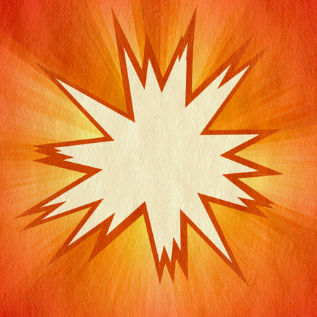 orange retro comics background on old paper textureの写真素材
