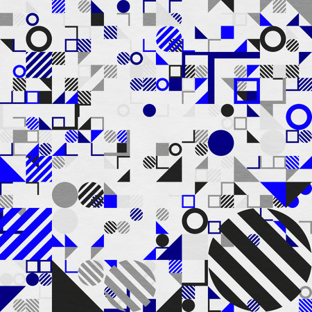 abstract geometric figures, bauhaus background on paper textureの写真素材
