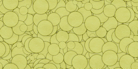 yellow vintage circle texture pattern. geometric seamless retro background.の写真素材