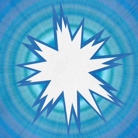blue retro comics background on old paper textureの写真素材