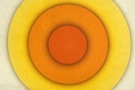 abstract vintage background with circles on old retro paper textureの写真素材