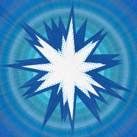 blue retro comics background on old paper textureの写真素材