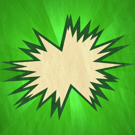 green retro comics background on old paper textureの写真素材