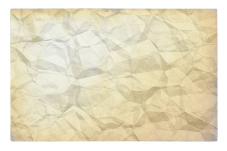 old blank crumpled paper with copyspace isolated on white backgroundの写真素材