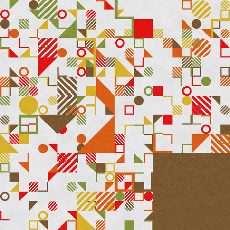 abstract geometric figures, bauhaus background on paper textureの写真素材