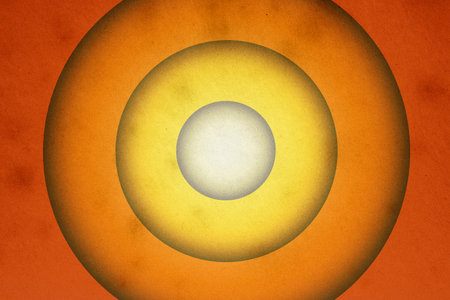 abstract vintage background with circles on old retro paper textureの写真素材
