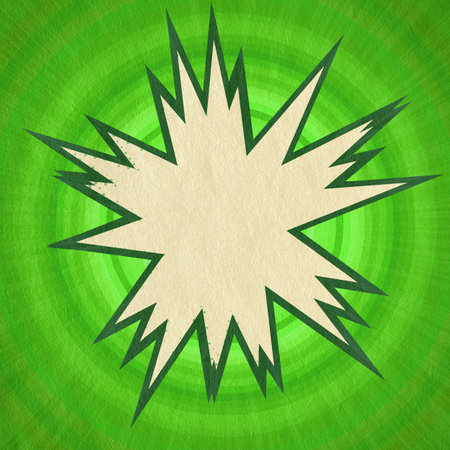 green retro comics background on old paper textureの写真素材