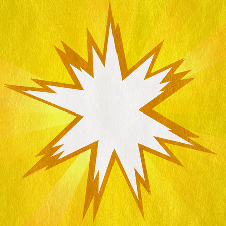 yellow retro comics background on old paper textureの写真素材