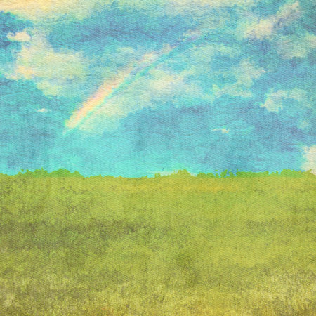 retro watercolor background, in the fieldsの写真素材
