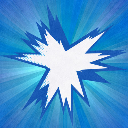 blue retro comics background on old paper textureの写真素材