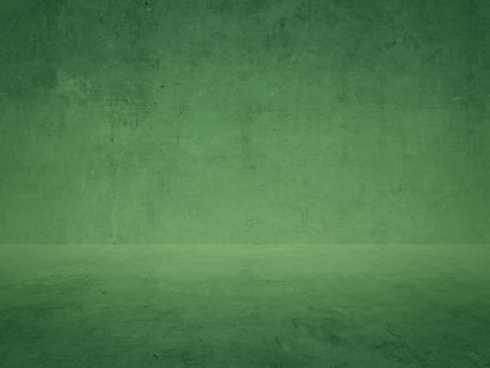 green plaster wall, old grunge room, interior backgroundの写真素材