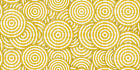 yellow vintage circle texture pattern. geometric seamless retro background.の写真素材