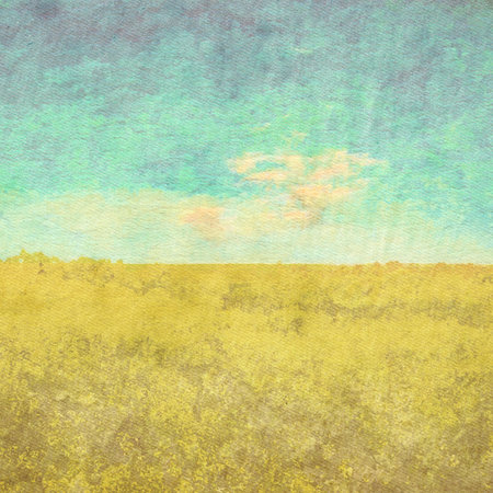retro watercolor background, in the fieldsの写真素材