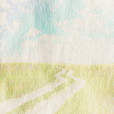 old fields, retro background on paper textureの写真素材