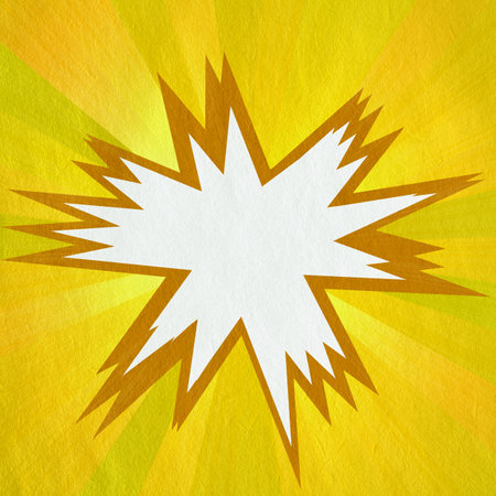 yellow retro comics background on old paper textureの写真素材