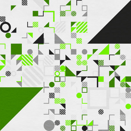 abstract geometric figures, bauhaus background on paper textureの写真素材