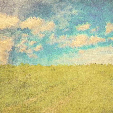 retro watercolor background, in the fieldsの写真素材