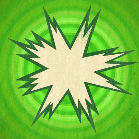 green retro comics background on old paper textureの写真素材