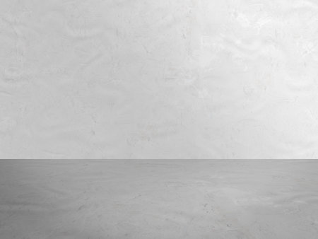 empty room with concrete wall, white backgroundの写真素材