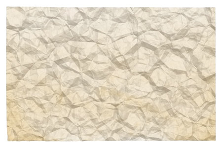 old blank crumpled paper with copyspace isolated on white backgroundの写真素材