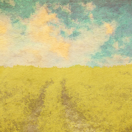 retro watercolor background, in the fieldsの写真素材