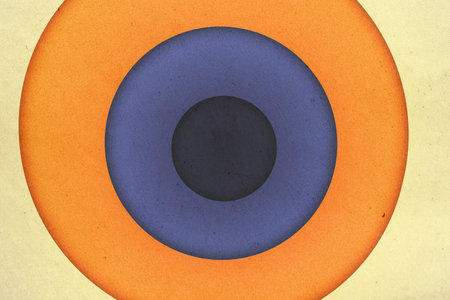 abstract vintage background with circles on old retro paper textureの写真素材