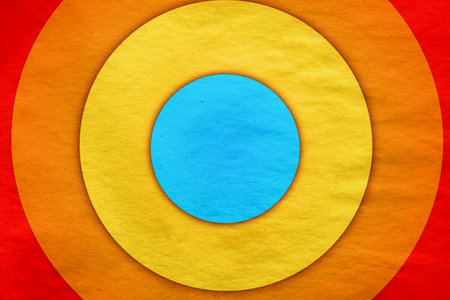 abstract vintage background with circles on old retro paper textureの写真素材